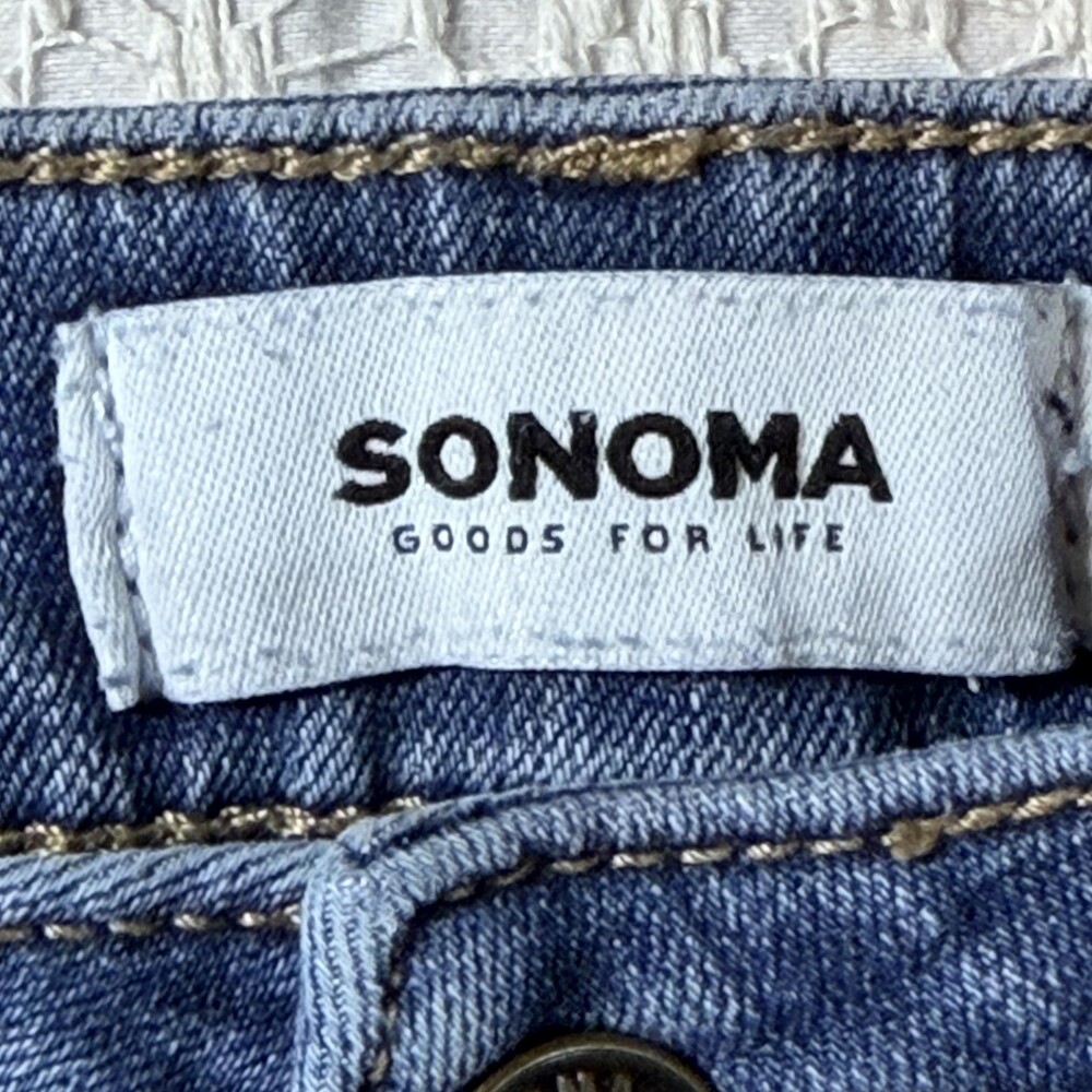 SONOMA Goods For Life Jeans Womens 12 Blue High Rise Skinny Button Fly Stretch - Picture 7 of 13